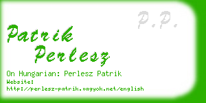 patrik perlesz business card